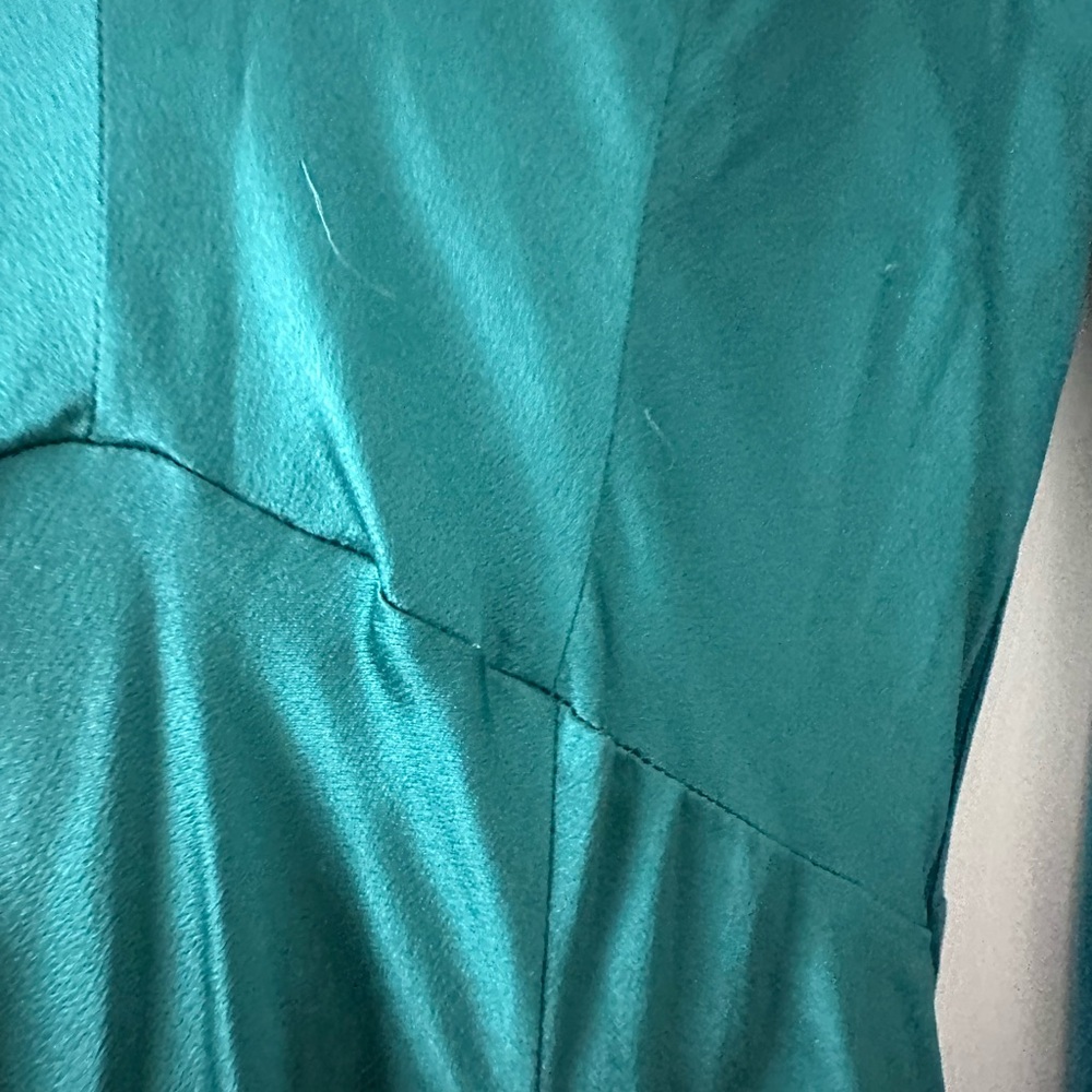 Alberta Ferretti Teal Long Sleeve Silk Dress - Picture 11 of 16